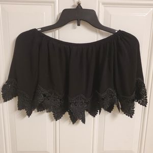 ❤️2 for $25❤️  Women's Black Off Puff Crop Top